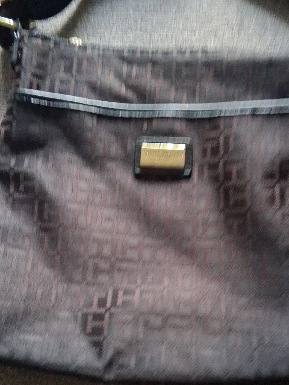 Tommy Hilfiger Dark Brown Monogram Crossbody Bag